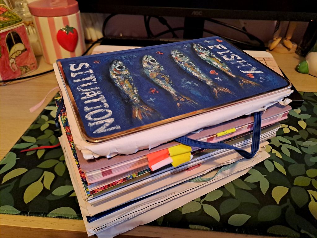 Jurnalul Roxanei Diochețanu ia forma caietelor, schițelor și notițelor în care păstrează idei, desene și fragmente personale